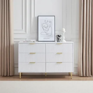 Evie 6 Drawer Chest – Warm White